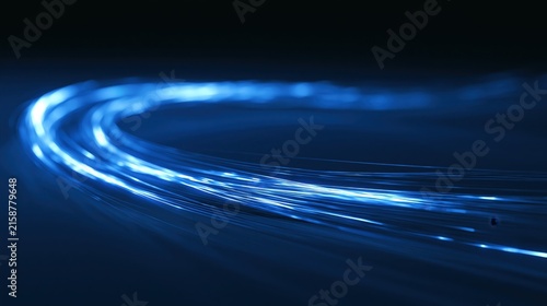 Flowing Blue Luminous Strands Creating a Futuristic Digital Connectivity Background