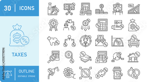 Obraz na płótnie Taxes icon set