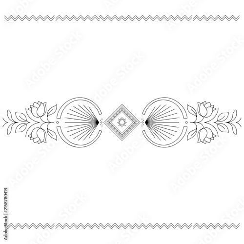 Elegant Art Deco Geometric Floral Border Pattern for Textile & Print Design