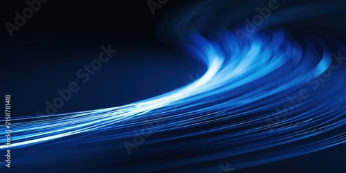 Flowing Blue Luminous Strands Creating a Futuristic Digital Connectivity Background