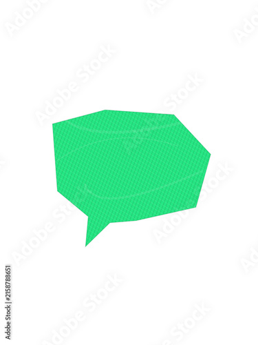 Flat solid green speech bubble for messaging and communication icons