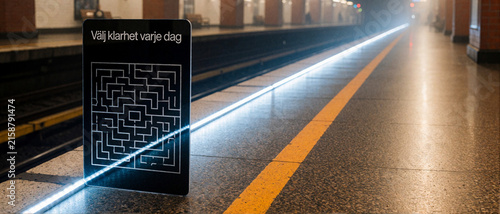 Välj klarhet varje dag - Maze sign on subway platform
