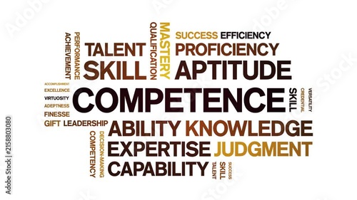 Competence animated word cloud-animation tag kinetic typography seamless loop.