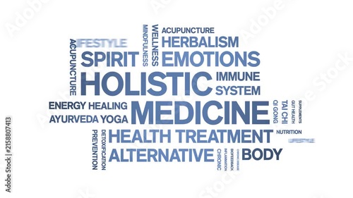 Holistic Medicine animated word cloud-animation tag kinetic typography seamless loop.