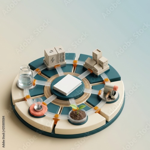 3D rendering of an interactive circular learning platform for inclusive education
