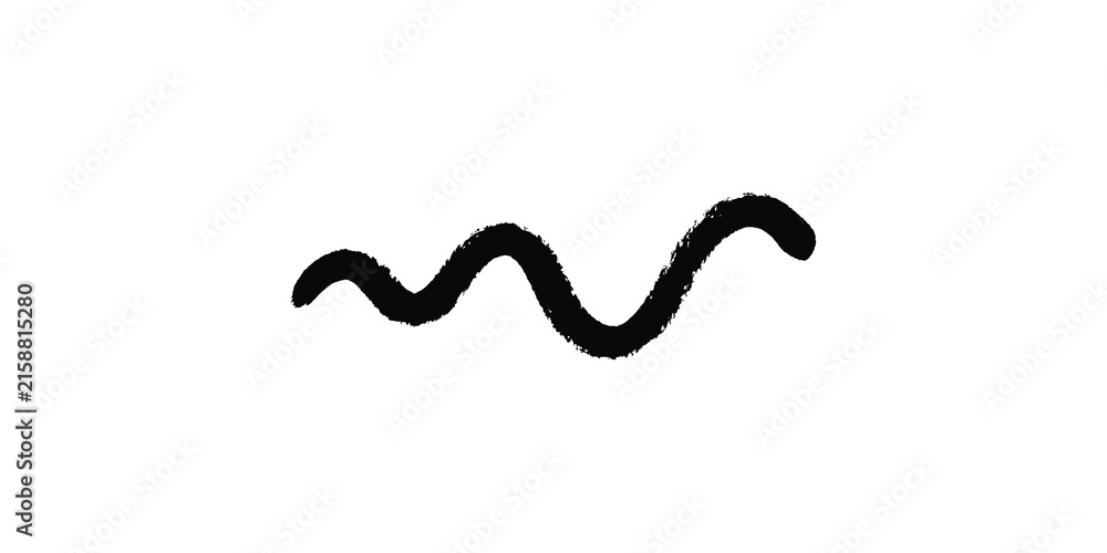 Fototapeta premium Abstract black wavy line doodle on transparent background representing creative motion.