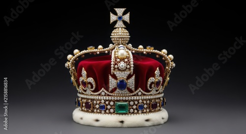 The imperial state crown is set with precious stones illustration
