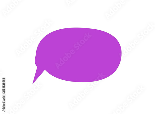 Solid purple speech bubble flat illustration for messaging design