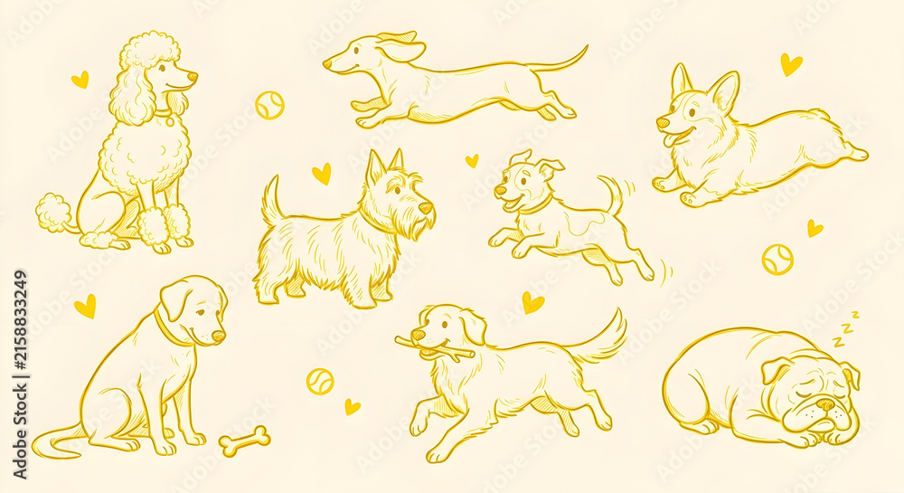 Obraz premium Golden Canine Sketch