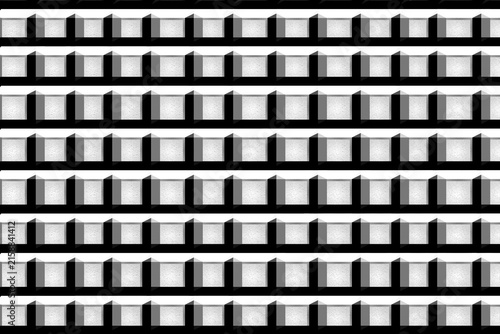 Seamless pattern of 3d cubes with a textured surface and shadow effect