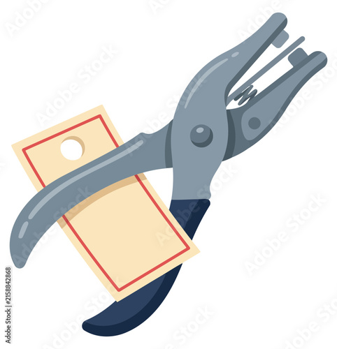 Obraz na płótnie Metal hand puncher with a tag