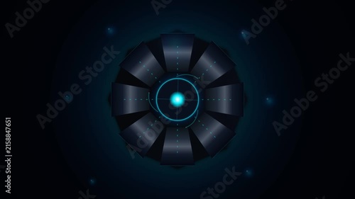 Glowing Futuristic Sci-Fi HUD Energy Reactor Loop