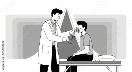 Medical Professional Providing Oxygen Treatment to a Patient During a Respiratory Procedure