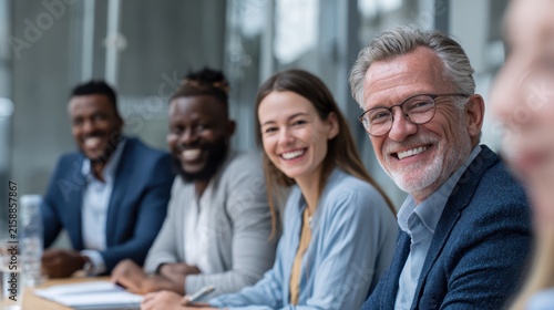 Close-up of multigenerational multicultural team meeting in conference room capturing workplace diversity inclusive business equal opportunity and inspiring collaborative dynamic concept