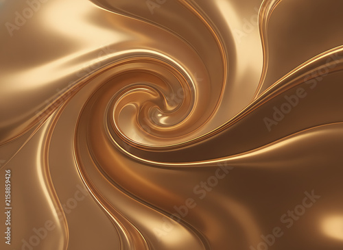 Abstract background of swirling liquid molten gold or chocolate