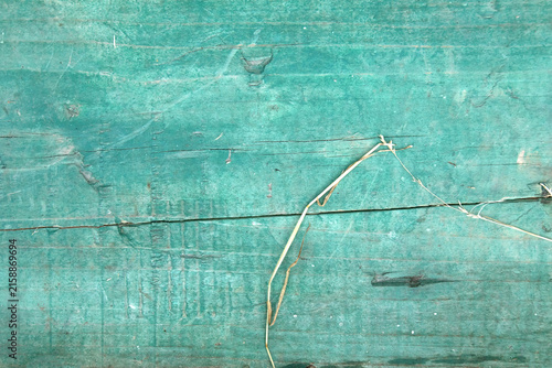 Old grunge dark textured wooden background, surface of grey and blue painted wood
