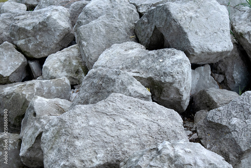 Rough Gray Rocks and Natural Stone Formation Outdoors