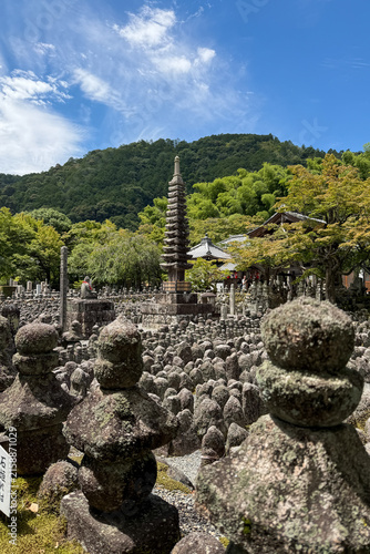 Adashino Nenbutsu-ji Temple in Kyoto, Japan, with Stone Memorial Statues for Unborn Children