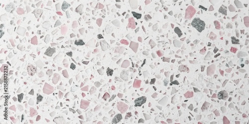 seamless bright pink white terrazzo floor texture quartz cement abstract retro pattern background