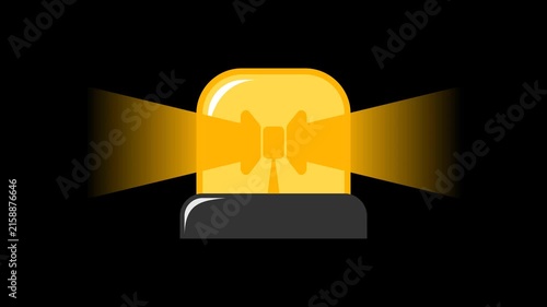 emergency warning alert light animation on green screen 
