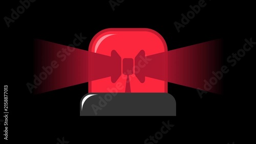 emergency warning alert light animation on green screen 