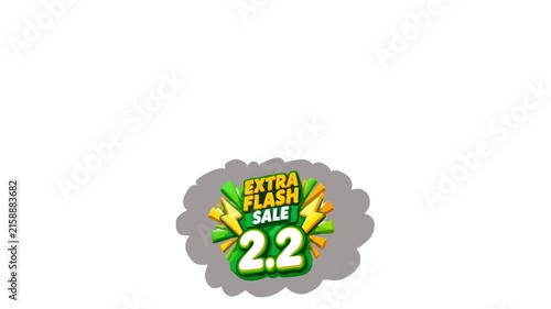 Energetic extra flash sale promotional motion graphic featuring colorful sale badges with multiple discount values. Perfect for e-commerce promotions, online shopping campaigns, retail advertising