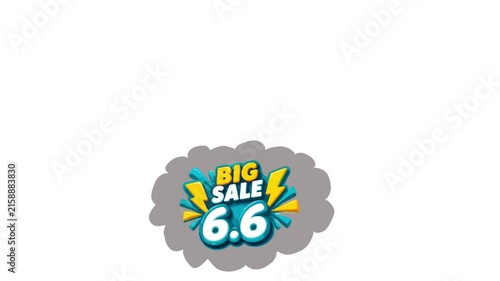 Colorful big sale promotional motion graphic featuring vibrant sale badges with multiple discount values. Suitable for e-commerce websites, retail campaigns, online shopping promotions, social media