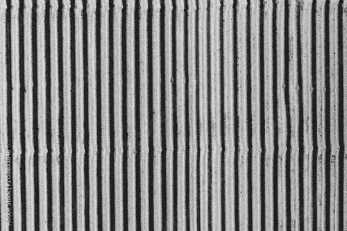 Black and White Corrugated Metal Texture with Industrial Striped Pattern, Steel Sheet Surface, Metallic Gray Lines and Weathered Iron Wall Background