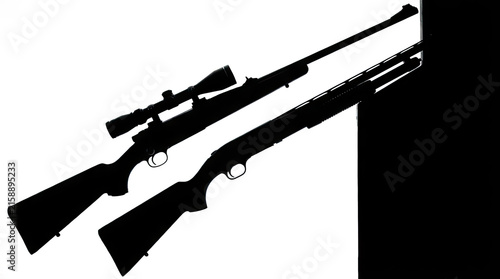 Hunting rifle and shotgun silhouettes.
