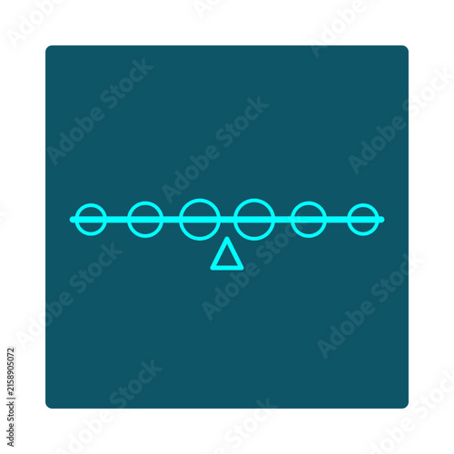 Cuadro en lienzo Expected Value Icon - Balance Beam With Weighted Outcomes On A Fulcrum