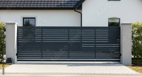 Modern automatic sliding gate for a private residence