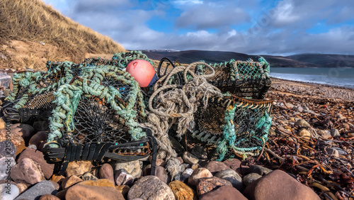 Wrecked Lobster Creels on a Highland coast