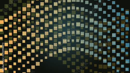 Картината върху платно Geometric square pattern shifting towards right, creating a modern digital flow
