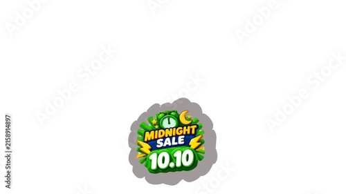 Dynamic midnight sale promotional motion graphic featuring 9.9, 10.10, 11.11, and 12.12 shopping event values. Ideal for e-commerce marketplaces, online shopping festivals, late-night campaigns