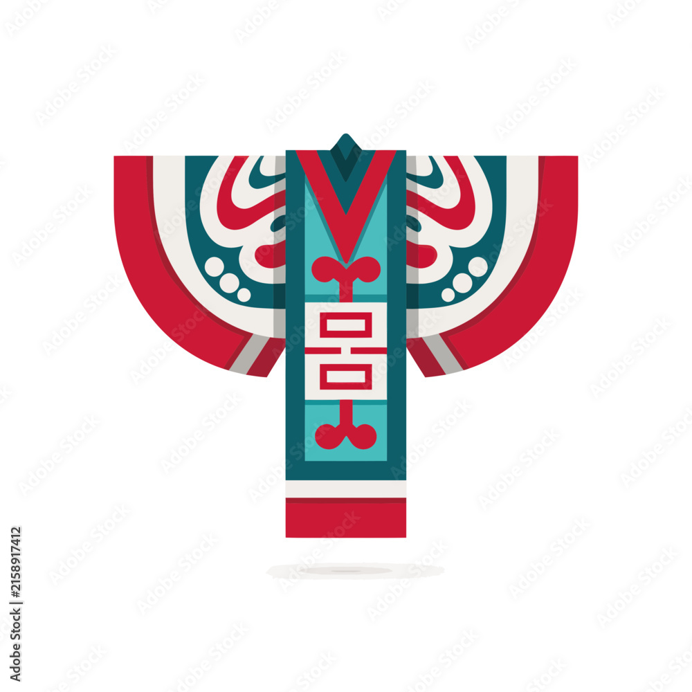 Obraz premium Colorful Traditional Asian Kite Icon