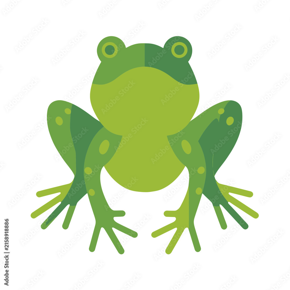 Fototapeta premium Green Frog Illustration Isolated