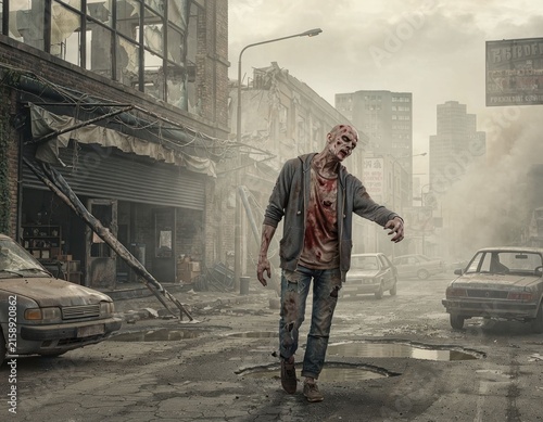 Plakat Zombie walking city