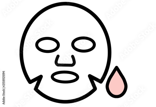 Sheet face mask with pink water drop skincare transparent background