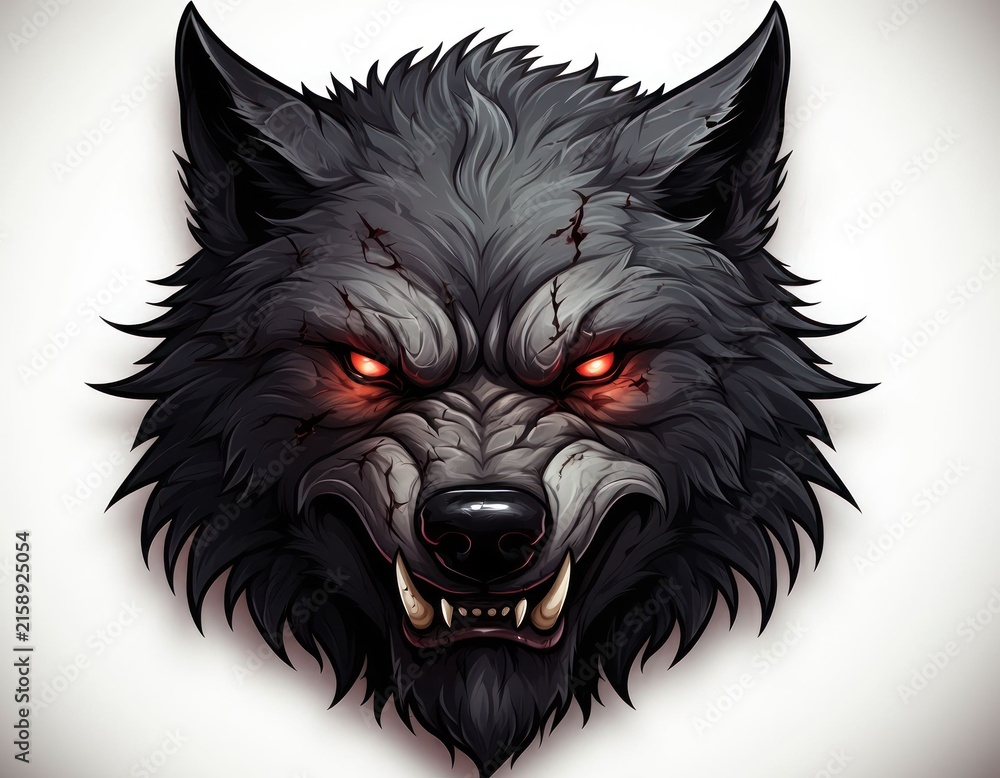 Fototapeta premium fierce wolf head
