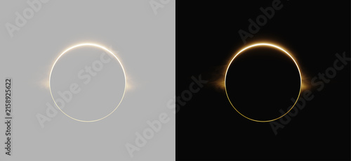 Принти на полотні Golden Solar Eclipse Glowing Ring Total Eclipse Corona Light Flare Overlay Isola