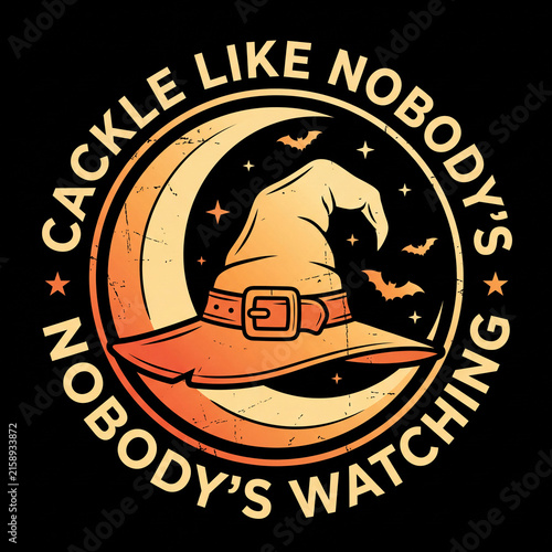Witch hat and crescent moon halloween quote t shirt design