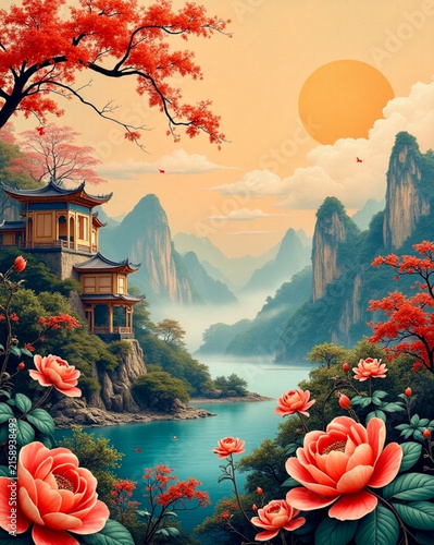 japanese garden in autumn