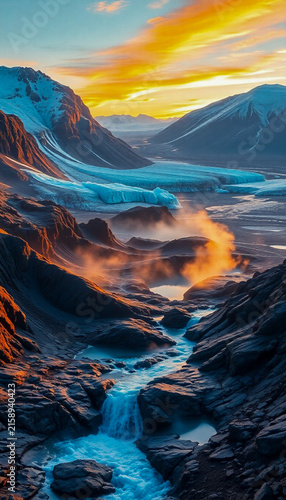 sunset in the mountains