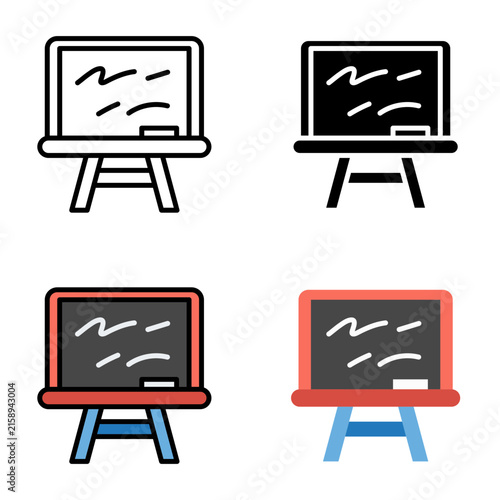 Back to school vector illustration of blackboard icons with chalk for education and teaching.
