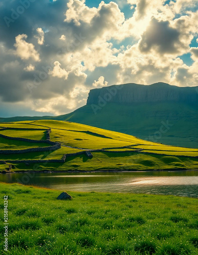 green field and blue sky