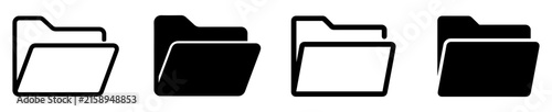 open folder file management icon set