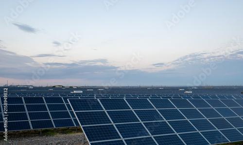Cuadro en lienzo Large scale solar photovoltaic power station on the Gobi Desert