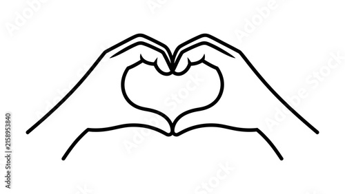 Quadro su tela Heart shape made by hands symbolizing love affection care tenderness unity conne