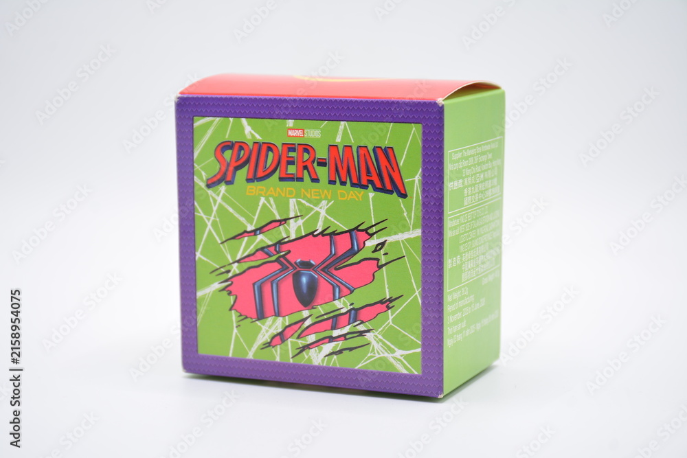 Fototapeta premium Mcdonalds spider man brand new day happy meal toy box in Manila, Philippines