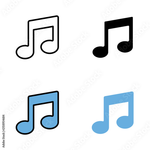 Back to school music note icon set with sound and melody symbols in this vector illustration audio collection.